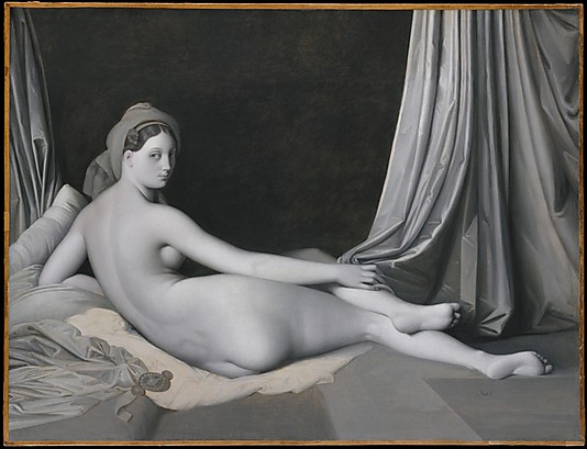 Ingres odalisque grayscale