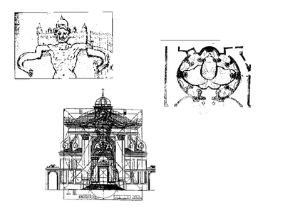 Drawings by Gianlorenzo Bernini for his designs of St. Peters Cathedral in Rome.